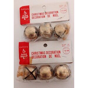 Vintage Eaton Brass Christmas Jingle Bell NEW Eaton Retired Store Lot of 2 RARE